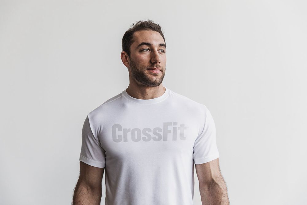 NOBULL Crossfit® Tişört Erkek - Beyaz - Turkiye (NTS-839541)